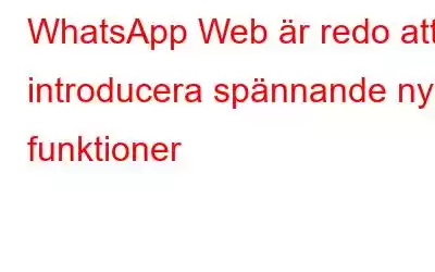 WhatsApp Web är redo att introducera spännande nya funktioner