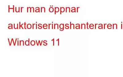 Hur man öppnar auktoriseringshanteraren i Windows 11