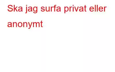 Ska jag surfa privat eller anonymt