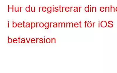 Hur du registrerar din enhet i betaprogrammet för iOS betaversion