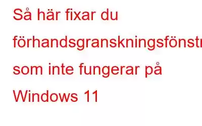 Så här fixar du förhandsgranskningsfönstret som inte fungerar på Windows 11