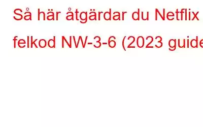 Så här åtgärdar du Netflix felkod NW-3-6 (2023 guide)