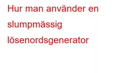 Hur man använder en slumpmässig lösenordsgenerator