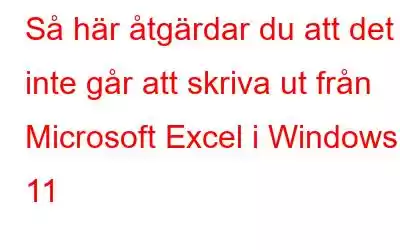 Så här åtgärdar du att det inte går att skriva ut från Microsoft Excel i Windows 11