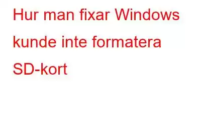 Hur man fixar Windows kunde inte formatera SD-kort