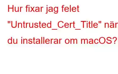 Hur fixar jag felet 