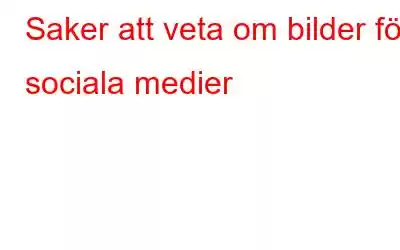 Saker att veta om bilder för sociala medier